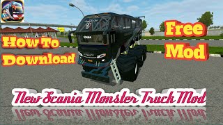 How To Download Scania Monster Truck Mod For Bussid | Bus Simulator Indonesia | Free Mod