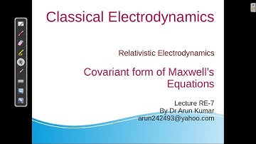 Lecture-RE-8 Covariant form of Maxwell