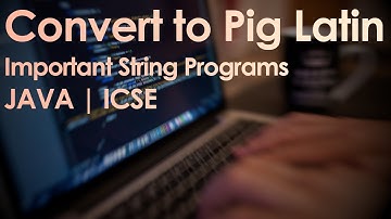 Convert a word to Pig Latin | Important Java String Program | ICSE
