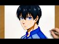 How To Draw Yoichi Isagi Perfectly | Blue Lock Anime Character Marker Art Shading Process