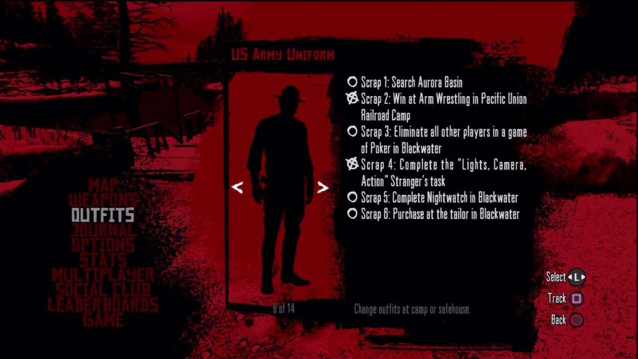 Red Dead Redemption Outfits Locations Guide Xbox 360 Ps3