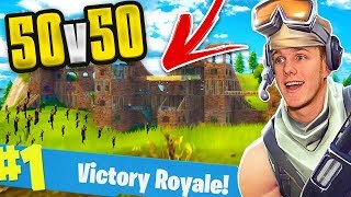 THE BIGGEST BASE EVER! 50v50   FORTNITE BATTLE ROYALE