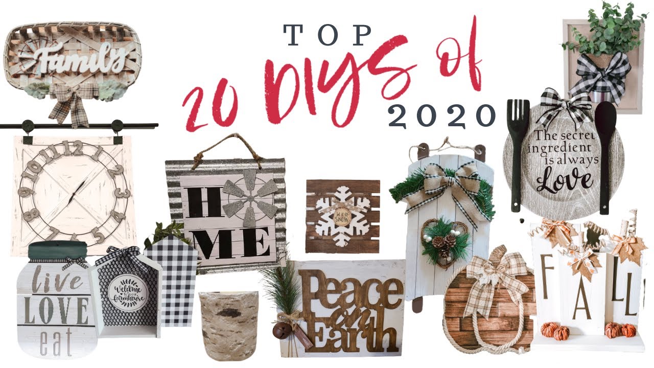BEST 20 DIYs of 2020 Farmhouse Decor Dollar Tree DIYs Holiday