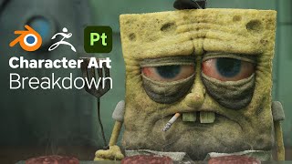 Creating SpongeBob with Blender, Zbrush and Substance Painter