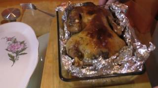 Утка фаршированная запеченная в духовке. Stuffed duck baked in the oven.