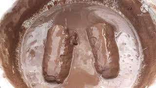 ASMR: soft dusty silky pure red dirt big tombs crumble in lots of water+dipping/oddlysatisfying screenshot 4