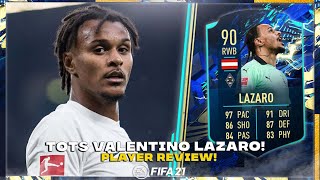 THIS CARD IS A MUST HAVE! TOTS VALENTINO LAZARO PLAYER REVIEW! FIFA 21 -