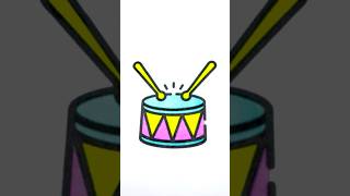 Drum 🥁 coloring pages #art #shorts #coloring