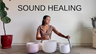 Meditasi Mangkuk Bernyanyi Kristal 10 Menit | Penyembuhan Suara Untuk Relaksasi & Menghilangkan Stres
