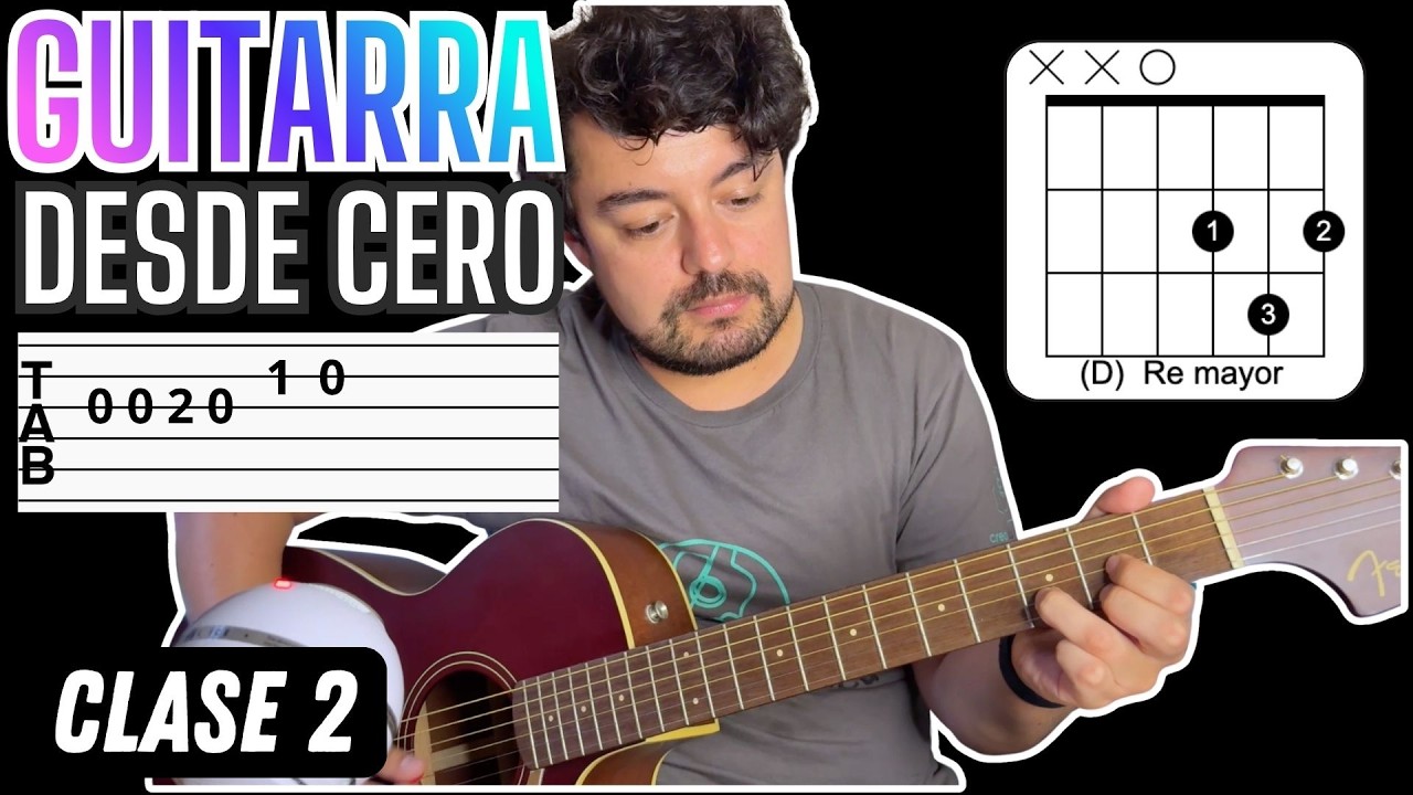 Guitarra Desde Cero - Clase 2 | Cómo Leer Tablatura, Primera Melodía y Acordes Sol y Re