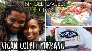 Vegan Couple Mukbang | What We Ate | Miyoko's Cream Cheese Review
