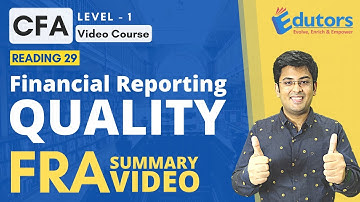 CFA Level 1 - Summary Video (2020) | Financial Reporting Quality | FRA | Hindi