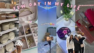 Few days in my life🌷🎀:(new bed 🛌😍,clean my room🧼, خرجت انا والبنات🛍️🫶🏻, Unboxing 📦🧋🧸…)