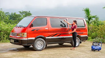 Girl Restores & Change The Paint Color of 1968-Toyota Hiace Car After Many Years of Abandoned