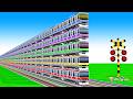 【踏切アニメ】複雑な電車 3 Trains 2025 Climbing Pynamid 🚦 Fumikiri 3D Railroad Crossing Animation #2 #1million