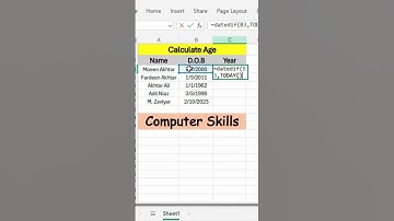 📊 How to Calculate Age in Years Using Excel Formula!
