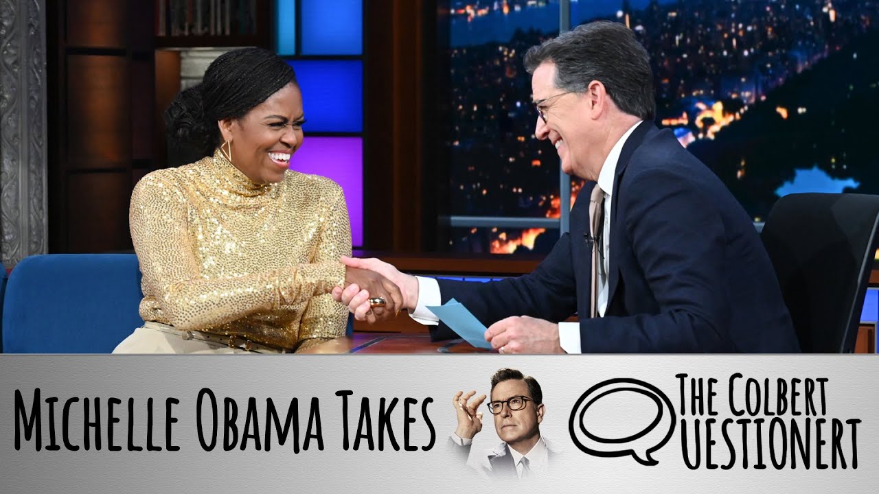⁣Michelle Obama Takes The Colbert Questionert