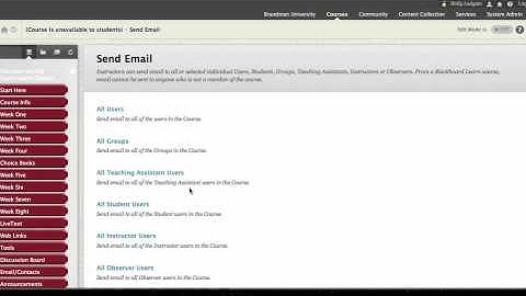 Sending Email in Blackboard 9.1