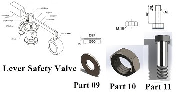 Solidworks tutorial Part Models, Lever Safety Valve, Assembly from LearnVern Part 09 Part 10 Part 11