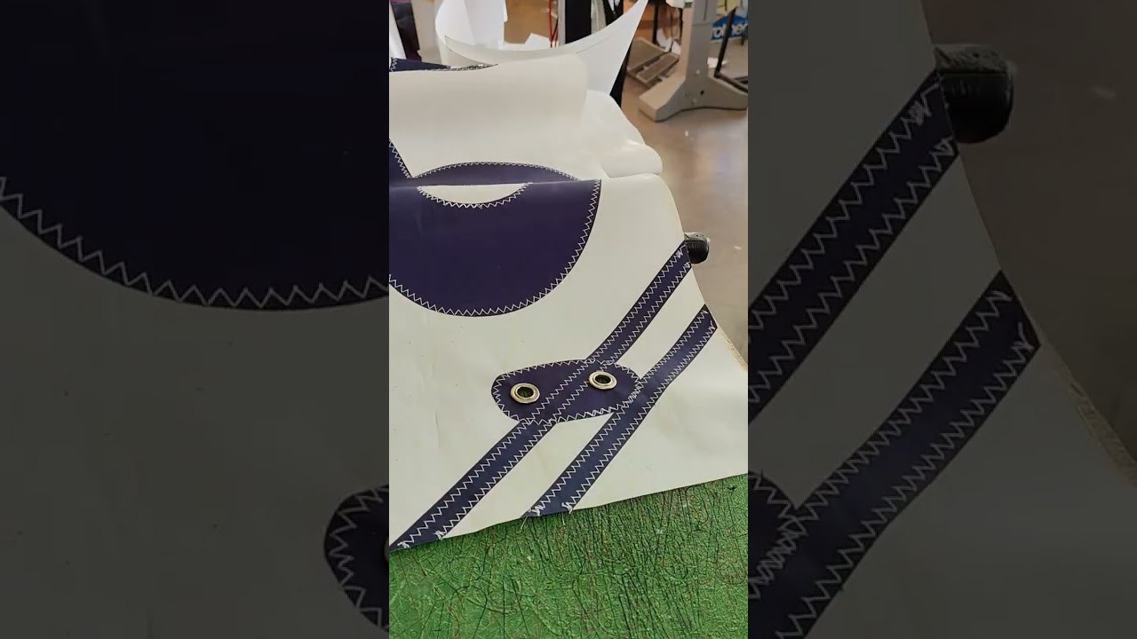 Pouf en voile de bateau recyclée par Voilensac