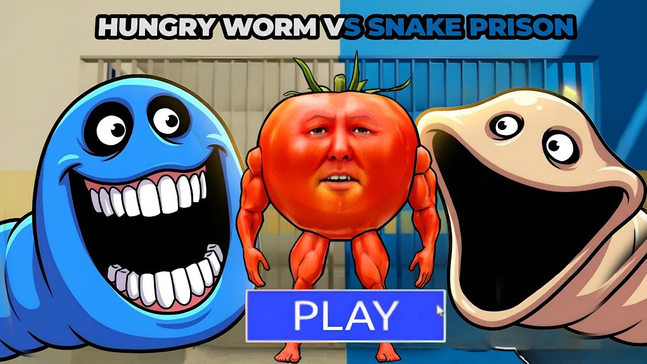 HUNGRY SNAKE VS HUNGRY WORM PRISON RUN! (OBBY) - Muscle Tomato Escapes! | Goat Gaming
