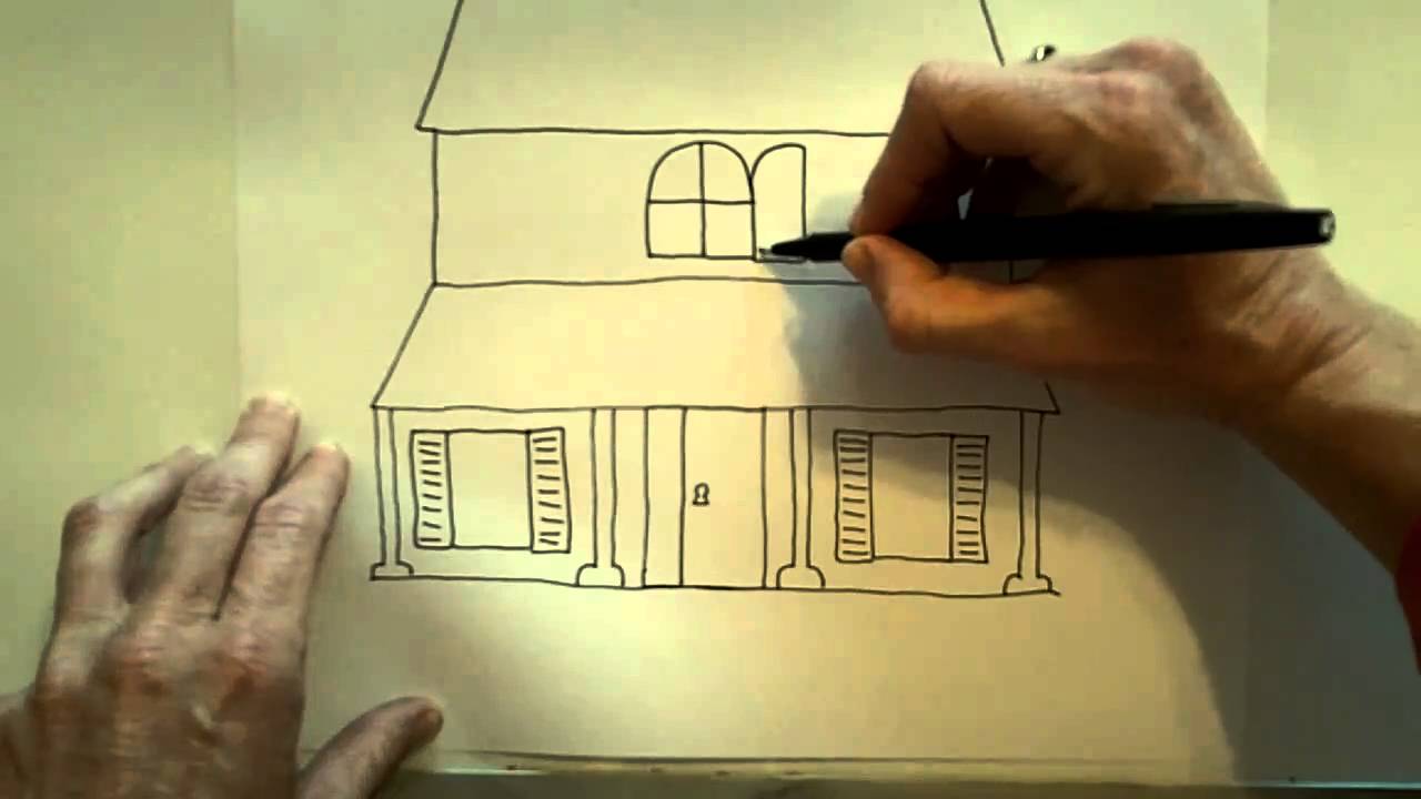 How to draw a Haunted House - YouTube