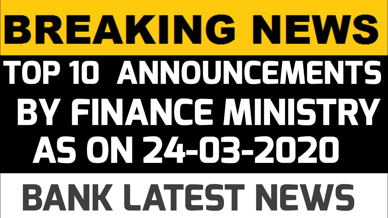 TOP 10 ANNOUNCEMENTS BY FINANCE MINISTER ON 24032020 YouTube