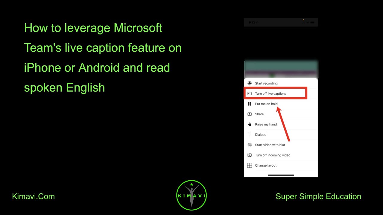 How to leverage Microsoft Team's live caption feature on iPhone or Android and read spoken Englis...