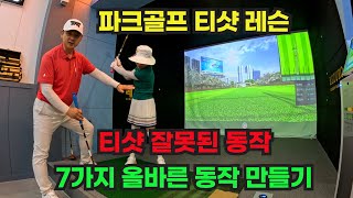 파크골프 티샷 레슨 잘못된 동작, 7가지 올바른 동작 만들기 교육 영상 입니다.
