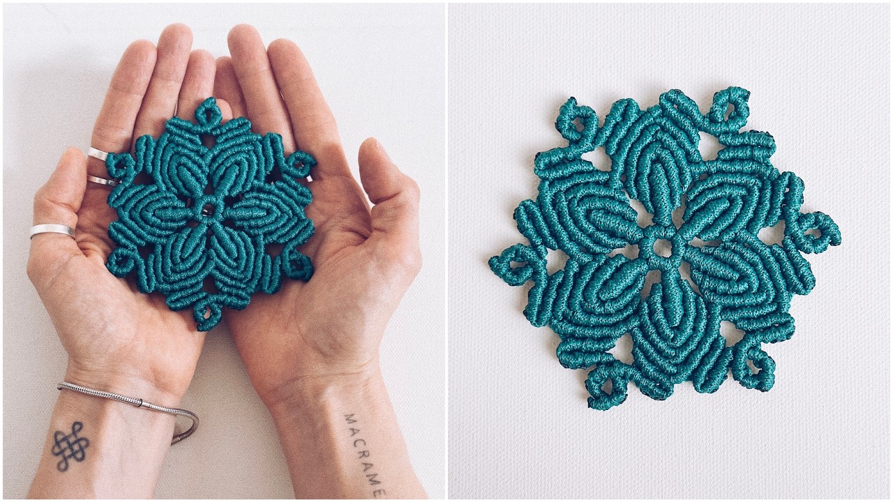NEW Macrame pattern FLOWER/ SNOWFLAKE/ CUP COASTER