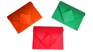 How to make a Colored Paper ENVELOPE  Easy Origami Tutorial DIY