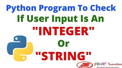 Python Program To Check Whether User Input Is An Integer Or String | Acme SMART Innovations