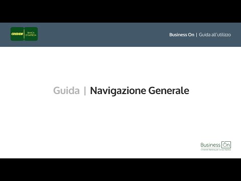 Credem Business On - Navigazione Generale