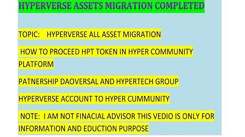 #hyperverse #hypercommunity #hypernation .Hyperverse asset migration complete and proceed Hpt token