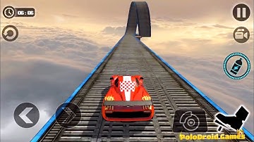 Impossible Stunt Car Tracks 3D - Red Car Driving Stunts Levels 14 & 15 - Android iOS GamePlay FHD