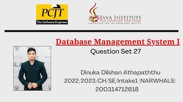 Database Management System | Question Set 27 | Dinuka Dilshan