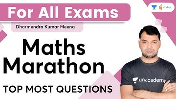 Maths Marathon Session | For ALL Exams | Dharmendra Meena | wifistudy studios