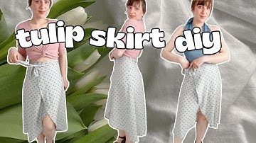 Wrap Skirt Cutting and Stitching | Easy Tulip Skirt Tutorial + Free Sewing Pattern (8 Sizes)