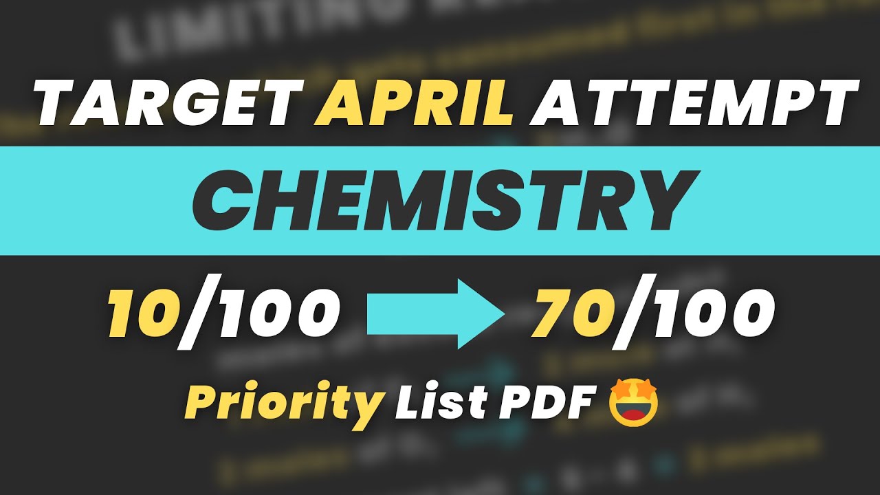 JEE Mains 2023 April Attempt Strategy | Chemistry #jeemains - YouTube