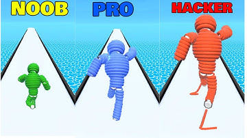 The NOOB vs PRO vs HACKER in Rope-Man Run