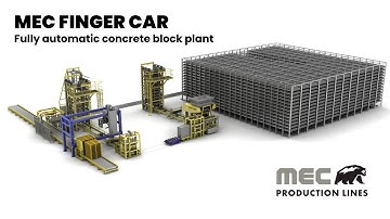 MEC FINGER CAR masonry block plant | Automated Concrete Block Handling & Transport | Mecmetal