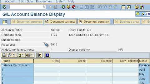 SAP FICO VIDEO TRAINING TUTORIALS 0025 TASK 5 GENERAL LEDGER VIEW ECC6 - BAYISETTI