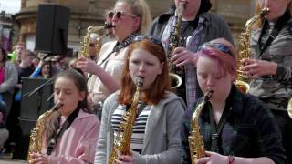 Video thumbnail of "Baker Street Saxophone Event - Paisley 2021"