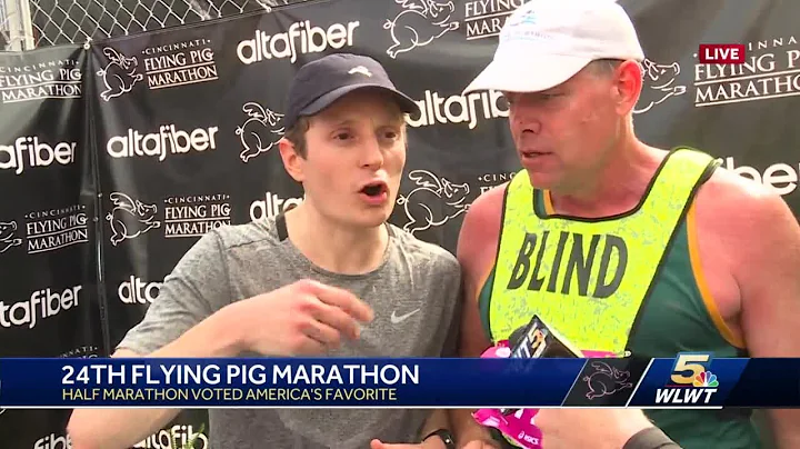 Legally blind runner finishes 26th marathon at Cincinnati's Flying Pig