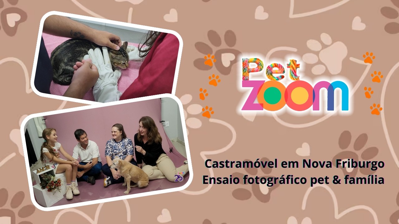 Pet Zoom | Castramóvel gratuito. Adorável ensaio pet e família