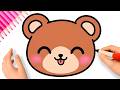 HOW TO DRAW KAWAII TEDDY BEAR FACE EASY ????