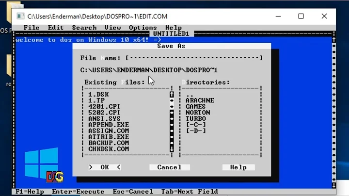 Running DOS applications on Windows 10 (x64)!