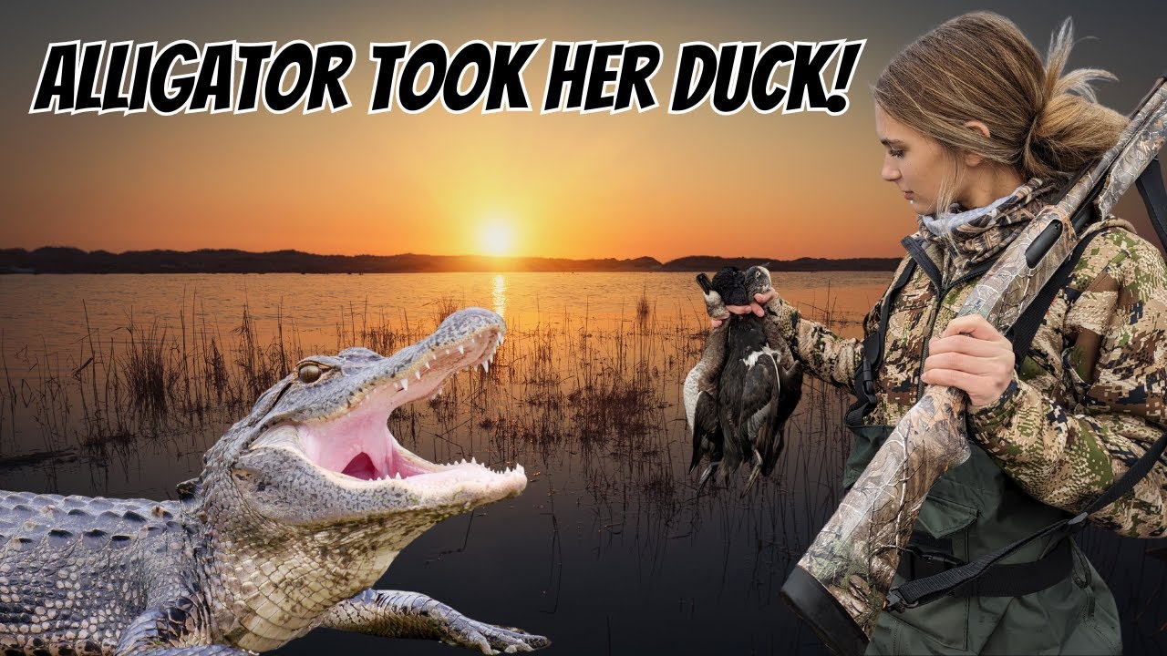 FLORIDA DUCK HUNTING! (Youth Hunt) 1v1 Alligator beat me to her first duck! FL public land