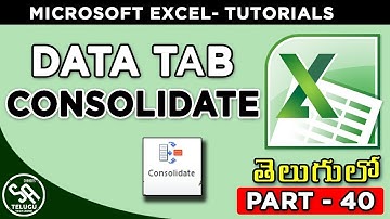 Ms Excel Tutorials in Telugu Part 40 || Consolidate in Data Tab || SA Freshers Adda