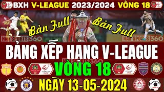 Bảng Xếp Hạng, Kết Quả Vòng 18 V-League 2023/2024 Ngày 13/5/2024 | Nam Định 38đ, CAHN 31đ (Bản Full)